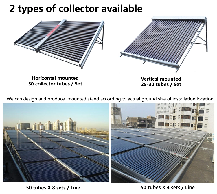 Split Vacuum Tube Solar Collector Horizontal Mounted